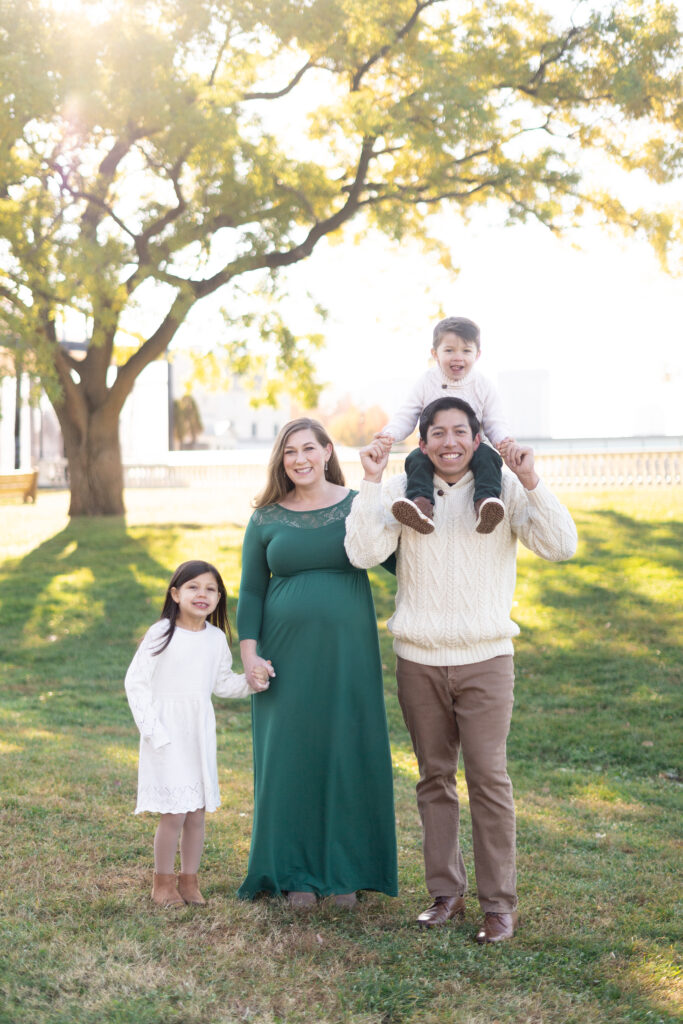 Maternity and Newborn Photography Session captured behind the Philadelphia Museum of Art.